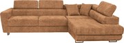 Narożnik rogówka rozkładany f spania Savio prawy Family meble ciemny beżowy sztruks ANAFI16 - DOSTĘPNY OD RĘKI
