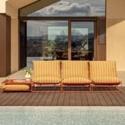 Amaro 3-częściowy Modułowy Zestaw Ogrodowy Sofa I Rozkładany Stolik Boczny Miód Żółty - Chocolate & Blk Frame - Sklum