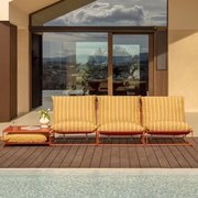 Zestaw Ogrodowy Z Modułową Sofą 3-częściową I Rozkładanym Stolikiem Bocznym Amaro Miód Żółty - Chocolate & Blk Frame - Sklum