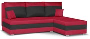 Narożnik z funkcją spania GUSTAV Czerwony/Czarny