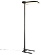 Lampa podłogowa światła dziennego czarna kwadratowa z LED i ściemniaczem - Guzo