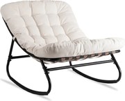 Fotel Bujany Ogrodowy AURORA na Płozach Beżowy Nowoczesny