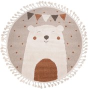 Dywan Skandi Kids Miś beżowy koło 150x150 Koło