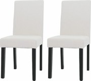 Krzesło do jadalni Littau Cord (zestaw 2 sztuk),  kremowy, ciemne nogi