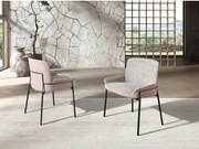 Szare krzesło z tkaniny i brązowego aksamitu 4171 ANGEL CERDA