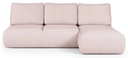 Jasnoróżowy narożnik z materiału bouclé (prawostronny/z szezlongiem) Mirel – Rodier