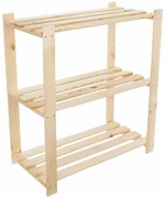 Regał naturalny drewniany z 3 półkami - H3-G27