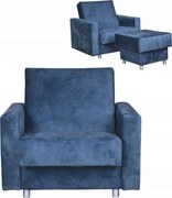 Fotel rozkładany z podnóżkiem Alicja morski turkus