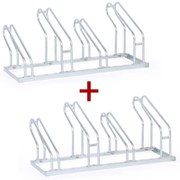 Stojak na rower na ziemi 1+1 GRATIS, dwie szerokości kół 55 i 80 mm, 4 miejsca