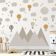 Naklejki na ścianę - Ostre wzgórza i balony