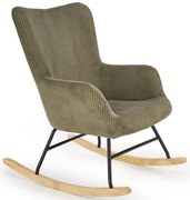 Oliwkowy fotel bujany w stylu skandynawskim M6-G57