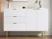 Nowoczesny bufet - 2 drzwi i 3 szuflady - Biały