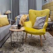 Fotel tapicerowany MOSS VELVET żółty HOMLA