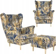 Fotel uszak z podnóżkiem Ari Print Family Meble