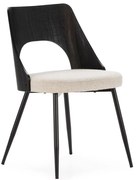 Czarne/kremowe tapicerowane krzesła zestaw 2 szt. Gilda – MOME