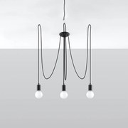 Żyrandol EDISON 3 czarny SOLLUX  LIGHTING