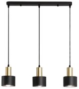 Lampa sufitowa loftowa metalowa wisząca AT36-3SZ-Black+Gold