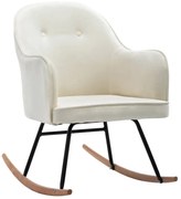 Kremowy aksamitny fotel bujany Z0-Z85