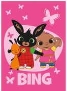 Różowy polarowy koc dziecięcy 100x150 cm Bing Bunny "Butterflies" – Jerry Fabrics