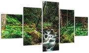 Obraz strumienia w lesie (125x70 cm)