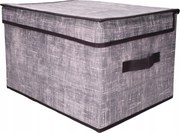 Organizer tekstylny Granatowy 60x40x30 cm z pokrywką pudełko do domu salonu