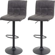 Stołek barowy MCW-B13 (zestaw 2 szt.),  vintage ciemnoszary