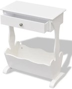 Biały stojak na gazety z szufladą L3-R77