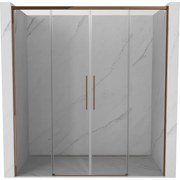 Mexen Rox drzwi prysznicowe rozsuwane 180 cm, transparent, różowe złoto - 8C2-180-002-60-00
