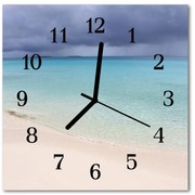 Zegar szklany kwadratowy Plaża