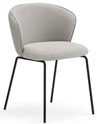 Jasnoszare tapicerowane fotele jadalniane zestaw 2 szt. Add – Teulat