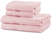 Jasnoróżowe bawełniane ręczniki zestaw 4 szt. frotte Marina – DecoKing