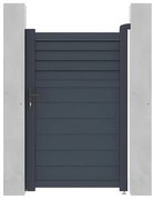 Skrzydłowa, aluminiowa furtka z żaluzją Dł.103 x Wys.166 cm antracytowa VIAZO