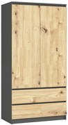 Dwudrzwiowa szafa szary + dąb artisan F4-D18