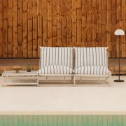 Zestaw Ogrodowy Z 2-częściową Modułową Sofą I Rozkładanym Stolikiem Bocznym Amaro Kremowa Tapioca - Dark Blue - Sklum