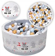 Suchy Basen Z Kulkami - Zebra żyrafa - 200 Kulek