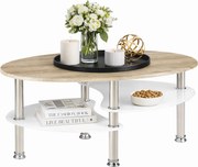 Owalna Ława Z Półkami Dąb Sonoma R1-C15