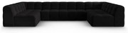 Czarny aksamitny narożnik (w kształcie litery "U") Kendal – Micadoni Home