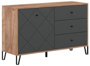 Komoda SULA dąb craft/czarny