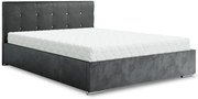 Ciemnoszare łóżko z pojemnikiem na pościel 5 rozmiarów T3-R73