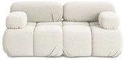 Biała aksamitna sofa modułowa 190 cm Lokua – Makamii