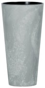Doniczka TUBUS SLIM BETON EFFECT z wkładem 25 cm, szary, 25 cm