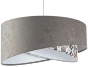 Szara welurowa lampa wisząca z wzorem D8-H32