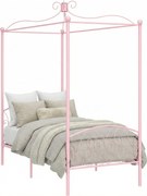 Różowe metalowe łóżko pojedyncze 90x200 cm G5-N04