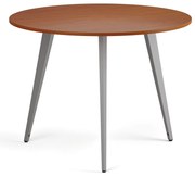 Stolik kawowy PRIMO VIBE, średnica 100 cm, szaro-srebrna podstawa, czereśnia