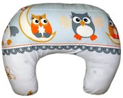 Poduszka Do Karmienia Rogal 50x40cm, Bawełna - Sowy Nocą Szare