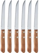 Noże do steków z drewnianą rączką, 6 szt.