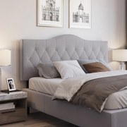 HOMCOM Zagłówek do łóżka tapicerowany kolor szarym topola poliester 185 x 8 x 134 cm