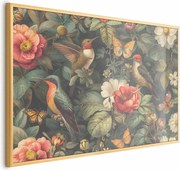 Plakat Kwiaty i motyle 30x21 cm z ramą złotą bez marginesu ARTGEIST B