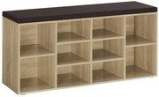 Szafka na buty z ławką i brązowym siedziskiem WESO SONOMA 104x30x48 cm