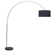 Luk Lampa łukowa ze stali z abażurem z tkaniny czarna 50 cm - XXL Nowoczesny Oswietlenie wewnetrzne